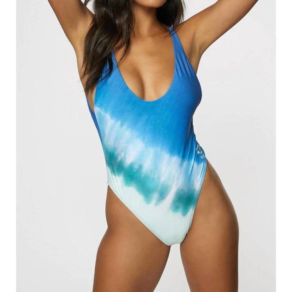 NEW O'NEILL women of the wave mykonos one piece in blue - Picture 4 of 4